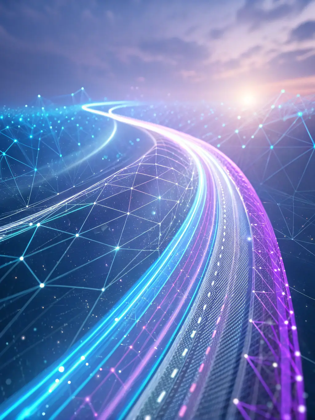An abstract image representing automated workflows and data streams, illustrating the core functionality of EquiFlow™.