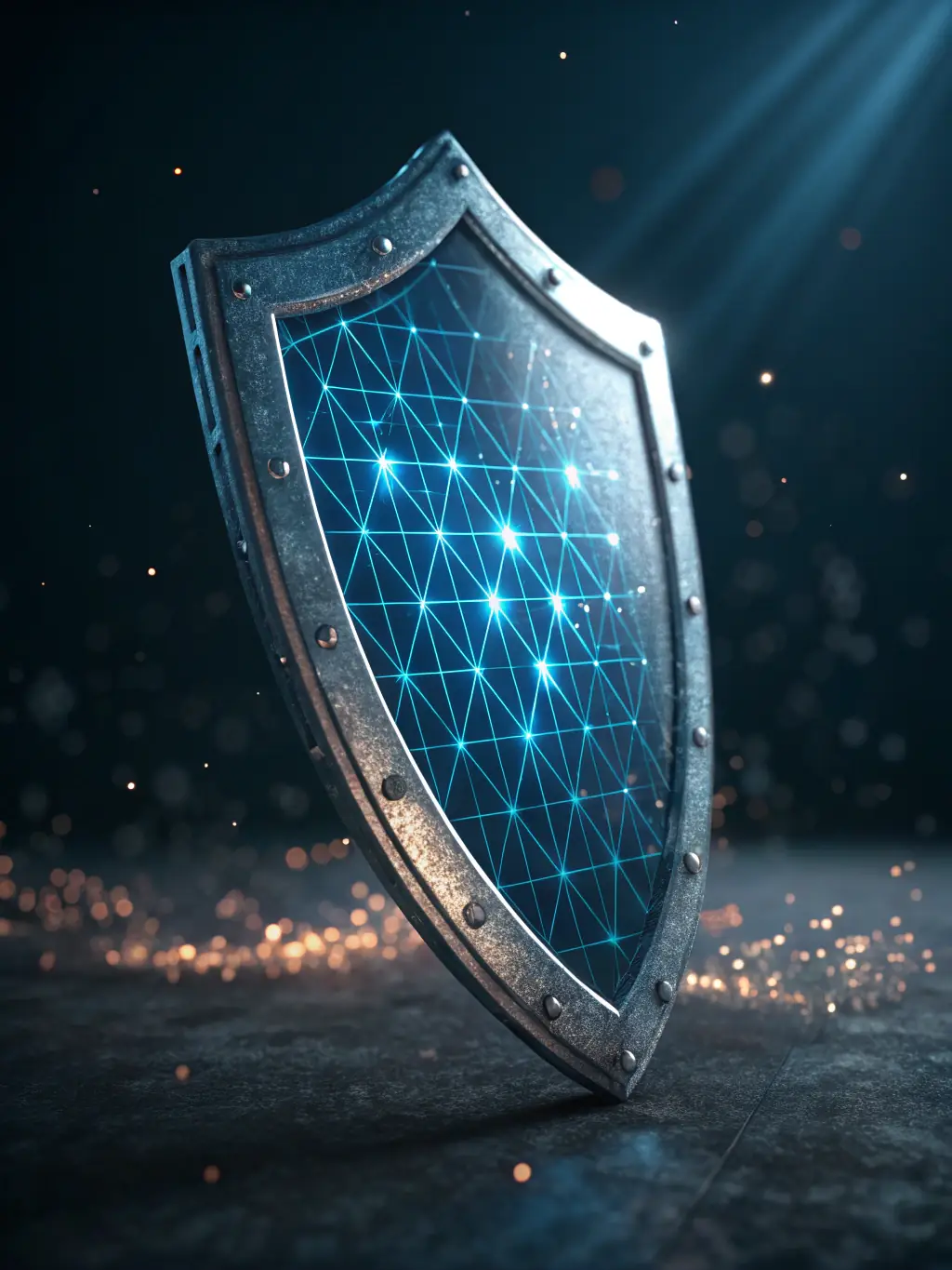 A visually appealing graphic representing a shield and server, symbolizing the protection and reliability offered by EquiGuard™.
